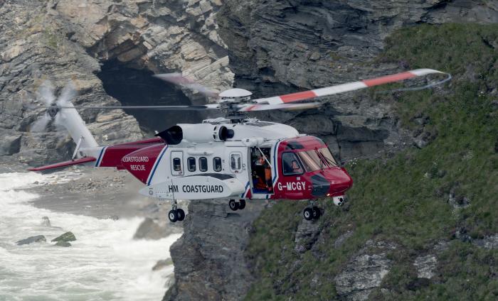 Helicopters operates S-92 helicopters on behalf of the UK Maritime and Coastguard Agency. (Image of Newquay SAR aircraft G-MCGY, photo copyright Bob Sharples Photography)