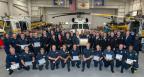 Members of the LA County Fire Dept. Air Operations Section who fought the November 2018 Woolsey Fire pose with their Sikorsky Rescue and Maintenance awards. The section also received the Sikorsky Humanitarian Award. Photo credit: LA County Fire Dept. 