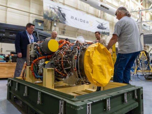 The U.S. Army’s Improved Turbine Engine arrived at the Sikorsky facility in West Palm Beach on Oct. 20. Sikorsky’s technical teams and engineers immediately began integrating the engine into the RAIDER X®. Photo: Sikorsky, a Lockheed Martin company.