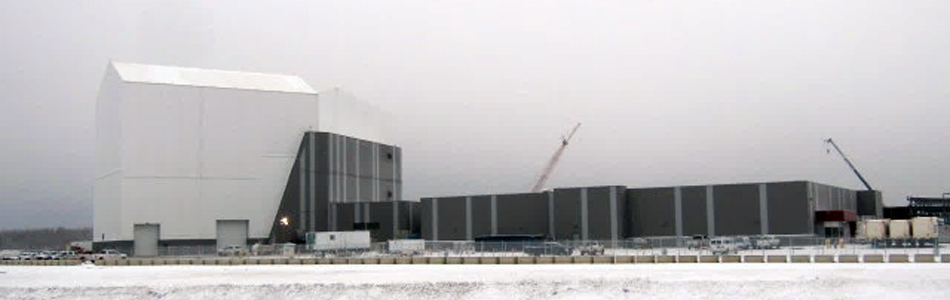 Construction of the structure that will house the Long Range Discrimination Radar is almost complete at Clear Air Force Station in Clear, Alaska.  Photo Courtesy Lockheed Martin