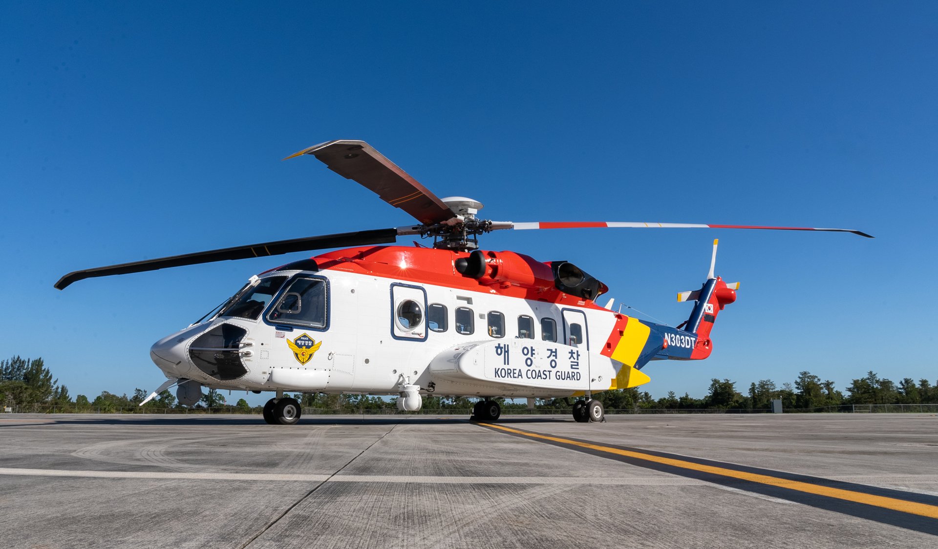 The third S-92 helicopter was delivered to the Korea Coast Guard, on track to deliver a fourth next year, increasing their capability to conduct maritime security, safety, and life-saving missions. Photo credit Sikorsky, a Lockheed Martin company.