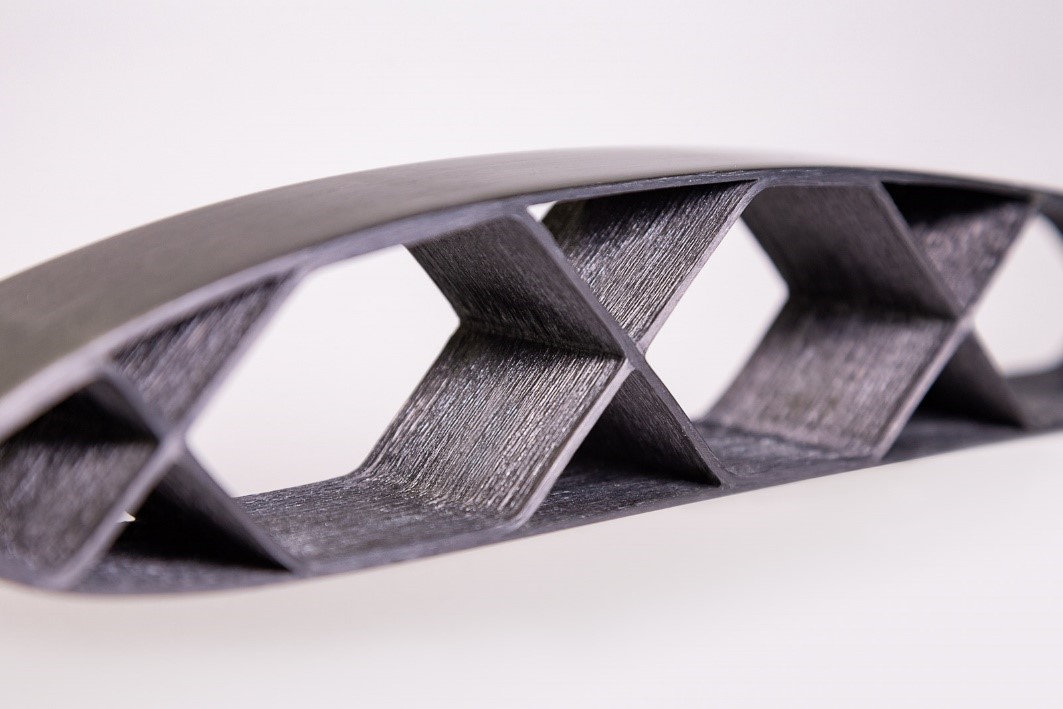 Carbon Fiber Airfoil printed with CF3D technology. Photo Credit: Continuous Composites